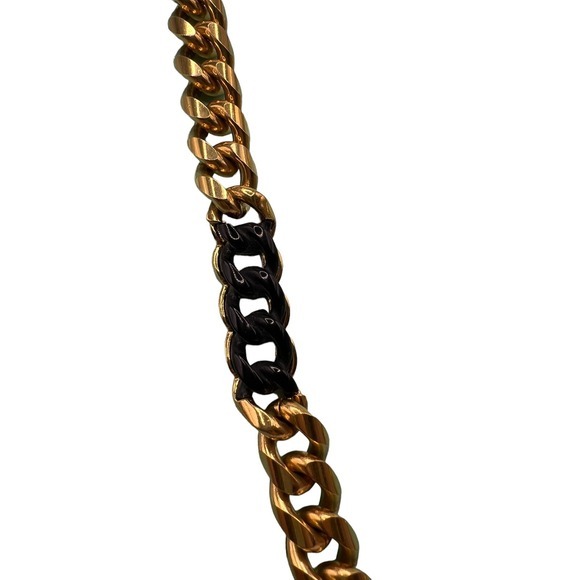 Vintage Heavy Goldtone Black Link Chain signed Givenchy 1976 Paris New York - Picture 5 of 6
